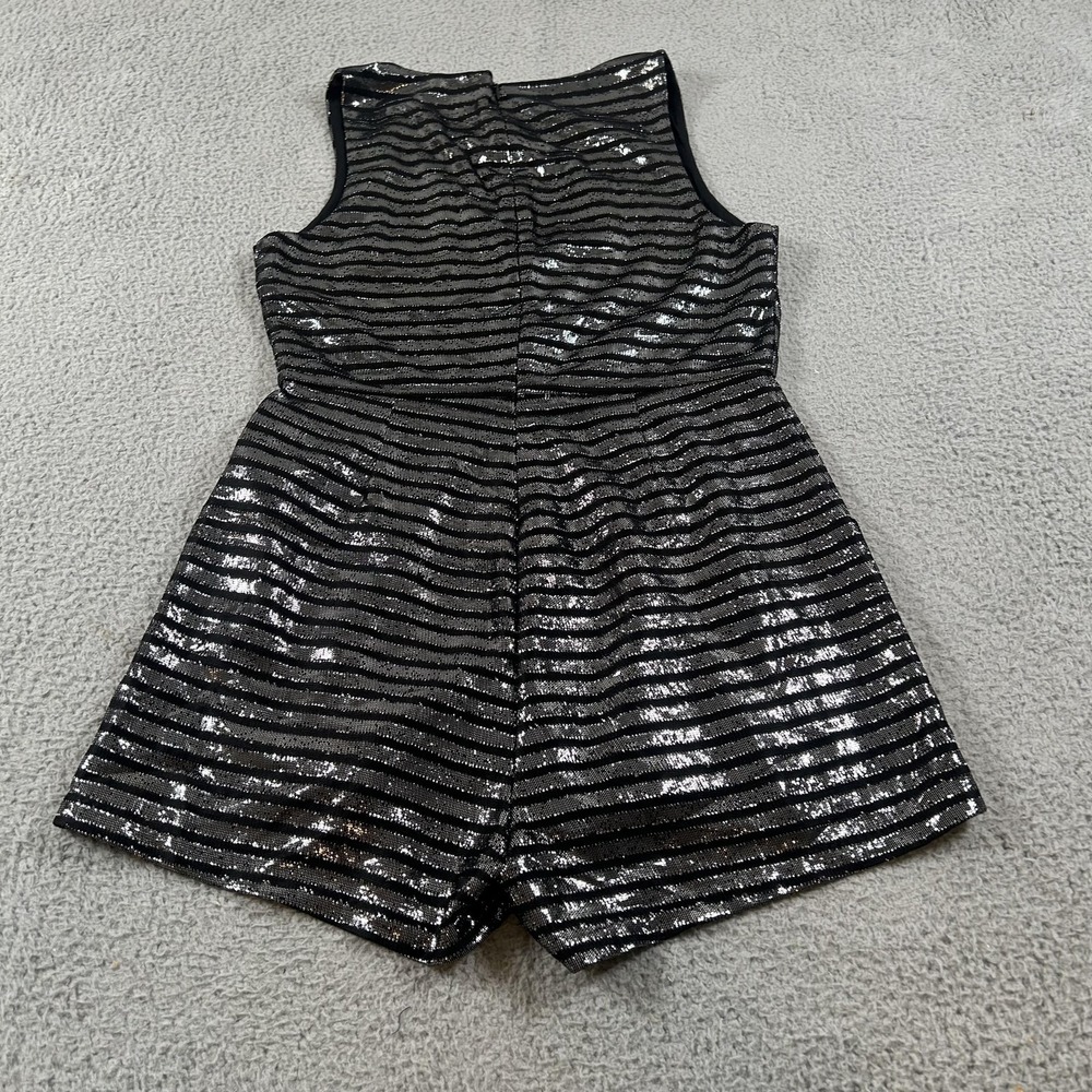 MINKPINK Romper Womens Large Black Metallic Striped Sleeveless Party IM15F2061 - Picture 2 of 16